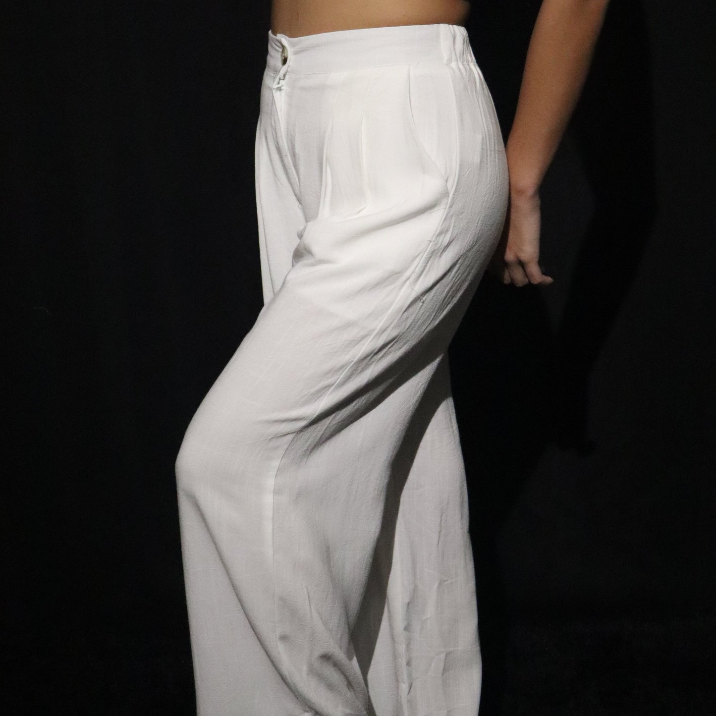 Pantalon Blanc avec bouton