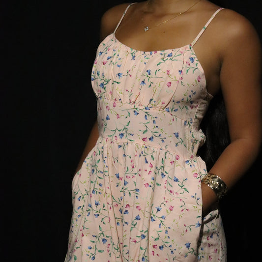 Combi-short à fleurs Rose poudré